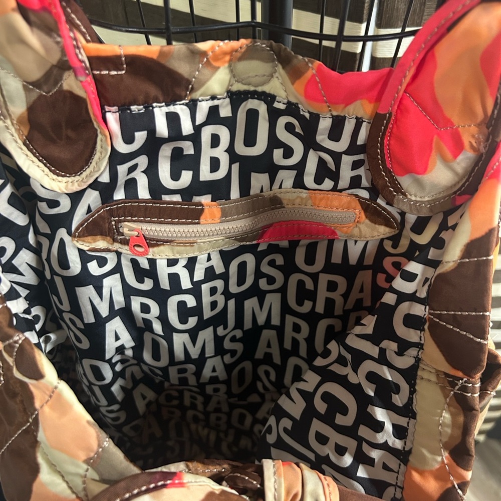 Marc by Marc Jacobs quilted nylon tote multicolored coral orange brown yellow - Picture 10 of 13